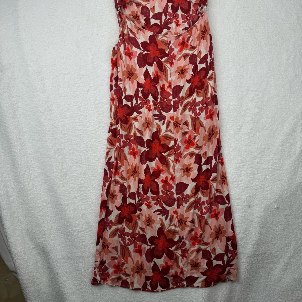 Free People Mimi Tropical Floral Dress High Slit Open Back Maxi Large - Picture 16 of 16
